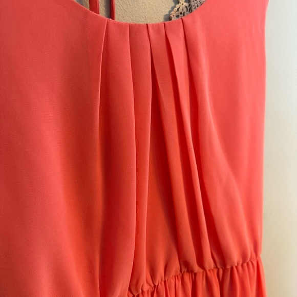 I.N. San Francisco Peach Chiffon Fairycore Dress Sz Small Lace Back- Flowy Light - Picture 5 of 5
